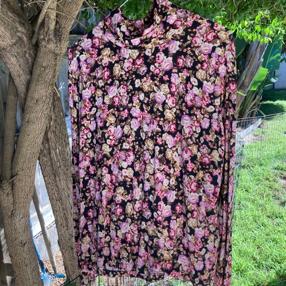 H&M Brown Floral Mock Turtle Neck with Tags - Picture 5 of 9